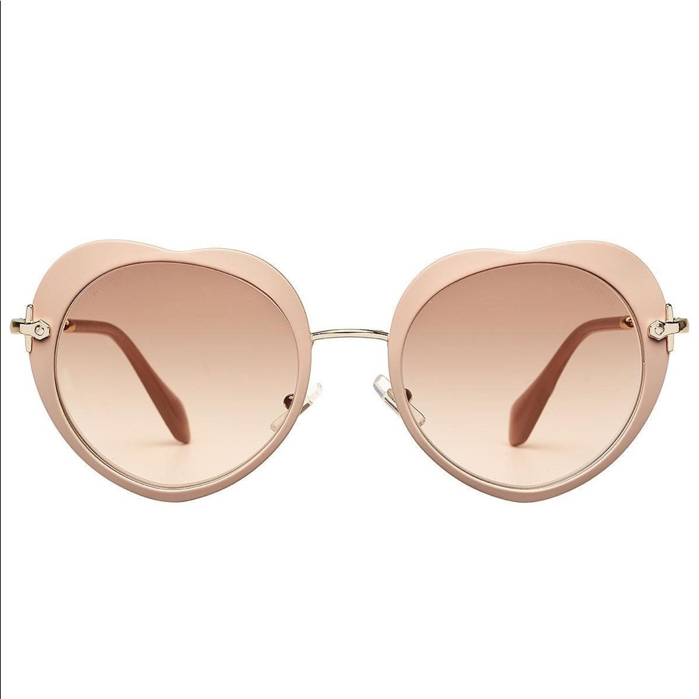 New Miu Miu Heart Sunglasses In Magenta Pink